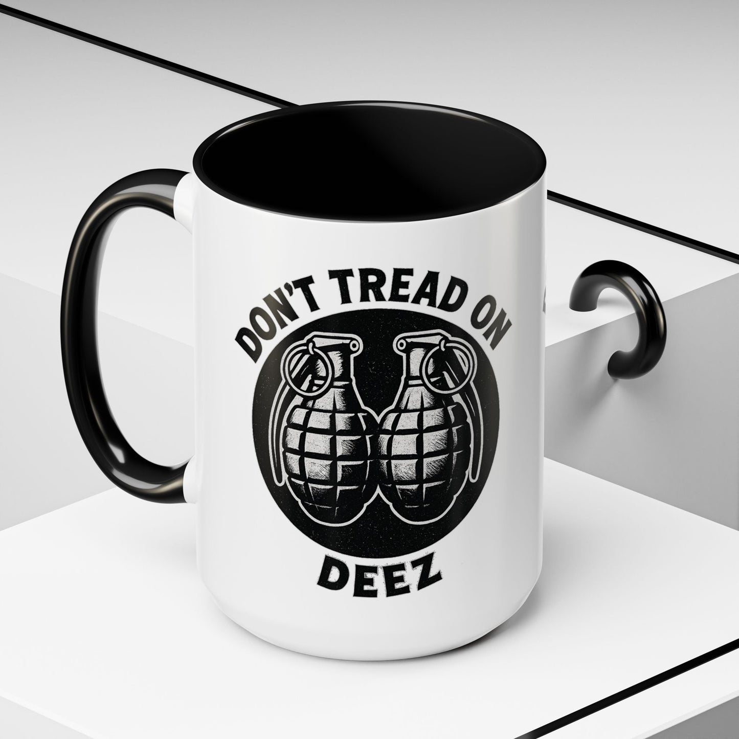 Don’t Tread On Deez Accent Coffee Mug — Funny Military Grenade Design - Savage Operators Tactical Tee | Mug | Savage Operators Clothing | Patriotic Apparel | Military Humor | High Quality 15oz