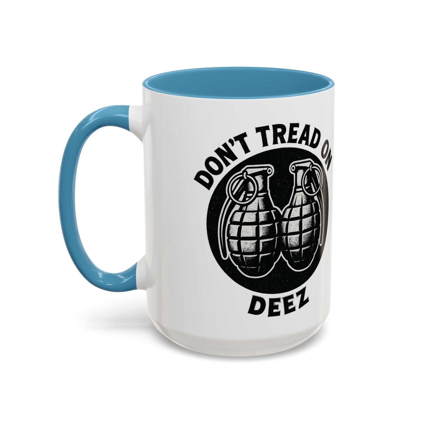 Don’t Tread On Deez Accent Coffee Mug — Funny Military Grenade Design - Savage Operators Tactical Tee | Mug | Savage Operators Clothing | Patriotic Apparel | Military Humor | High Quality 15oz