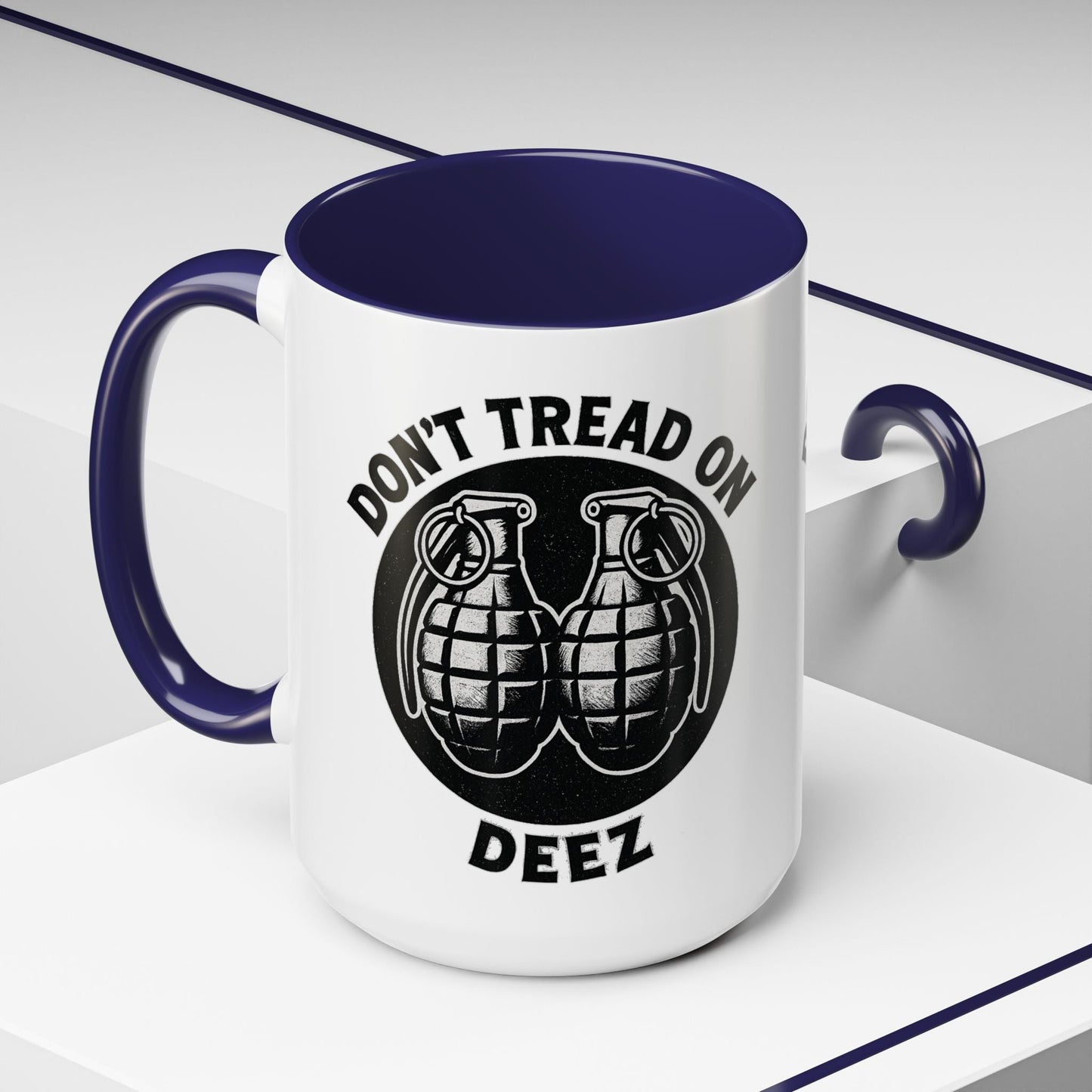Don’t Tread On Deez Accent Coffee Mug — Funny Military Grenade Design - Savage Operators Tactical Tee | Mug | Savage Operators Clothing | Patriotic Apparel | Military Humor | High Quality 15oz