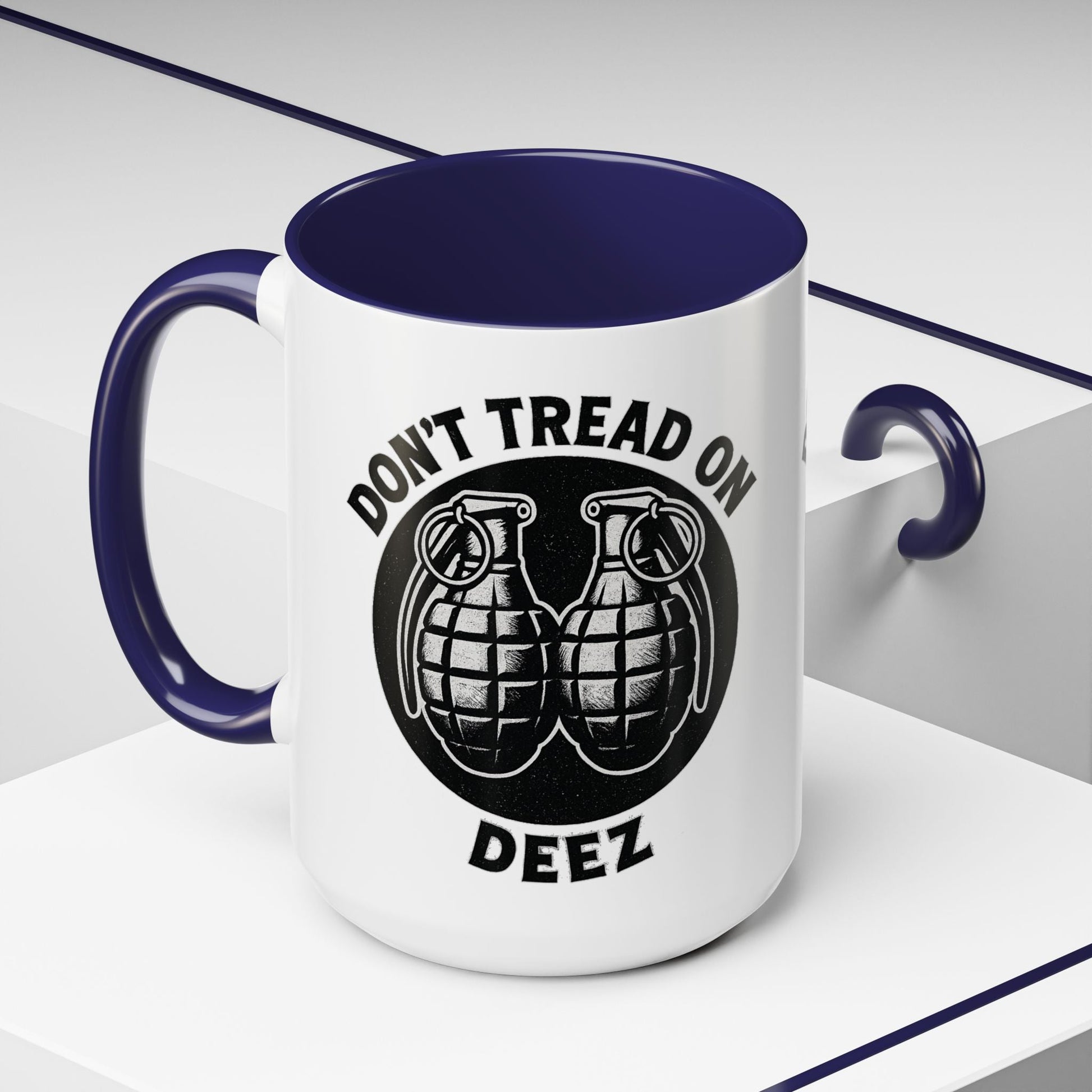 Don’t Tread On Deez Accent Coffee Mug — Funny Military Grenade Design - Savage Operators Tactical Tee | Mug | Savage Operators Clothing | Patriotic Apparel | Military Humor | High Quality 15oz