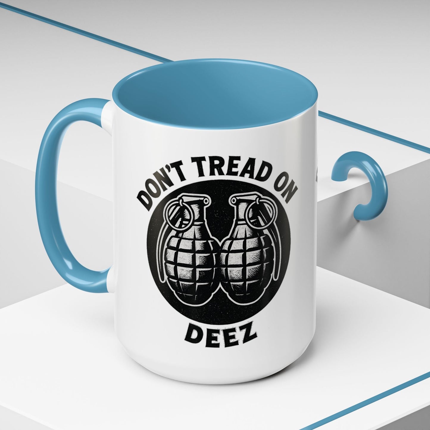 Don’t Tread On Deez Accent Coffee Mug — Funny Military Grenade Design - Savage Operators Tactical Tee | Mug | Savage Operators Clothing | Patriotic Apparel | Military Humor | High Quality 15oz