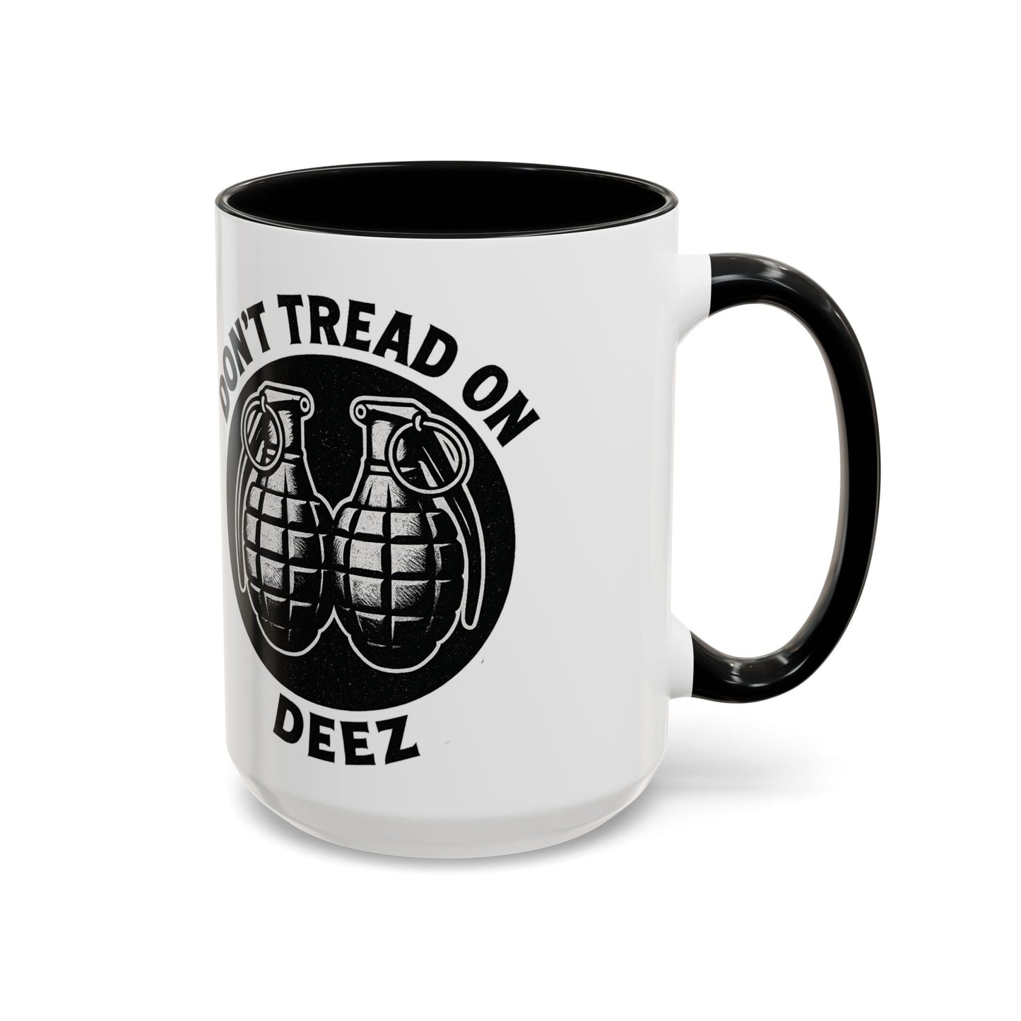 Don’t Tread On Deez Accent Coffee Mug — Funny Military Grenade Design - Savage Operators Tactical Tee | Mug | Savage Operators Clothing | Patriotic Apparel | Military Humor | High Quality 15oz