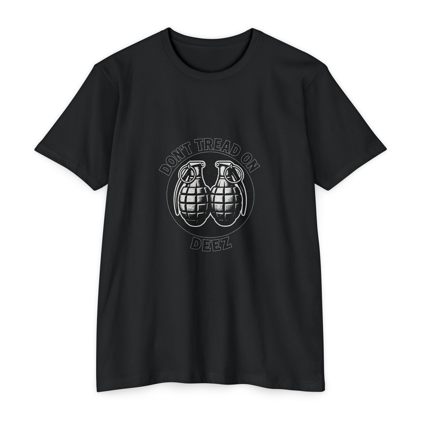 Don’t Tread on Deez Grenades Tee | Savage Operators Funny Tactical Shirt - Savage Operators Tactical Tee | T-Shirt | Savage Operators Clothing | Patriotic Apparel | Military Humor | High Quality CVC Black