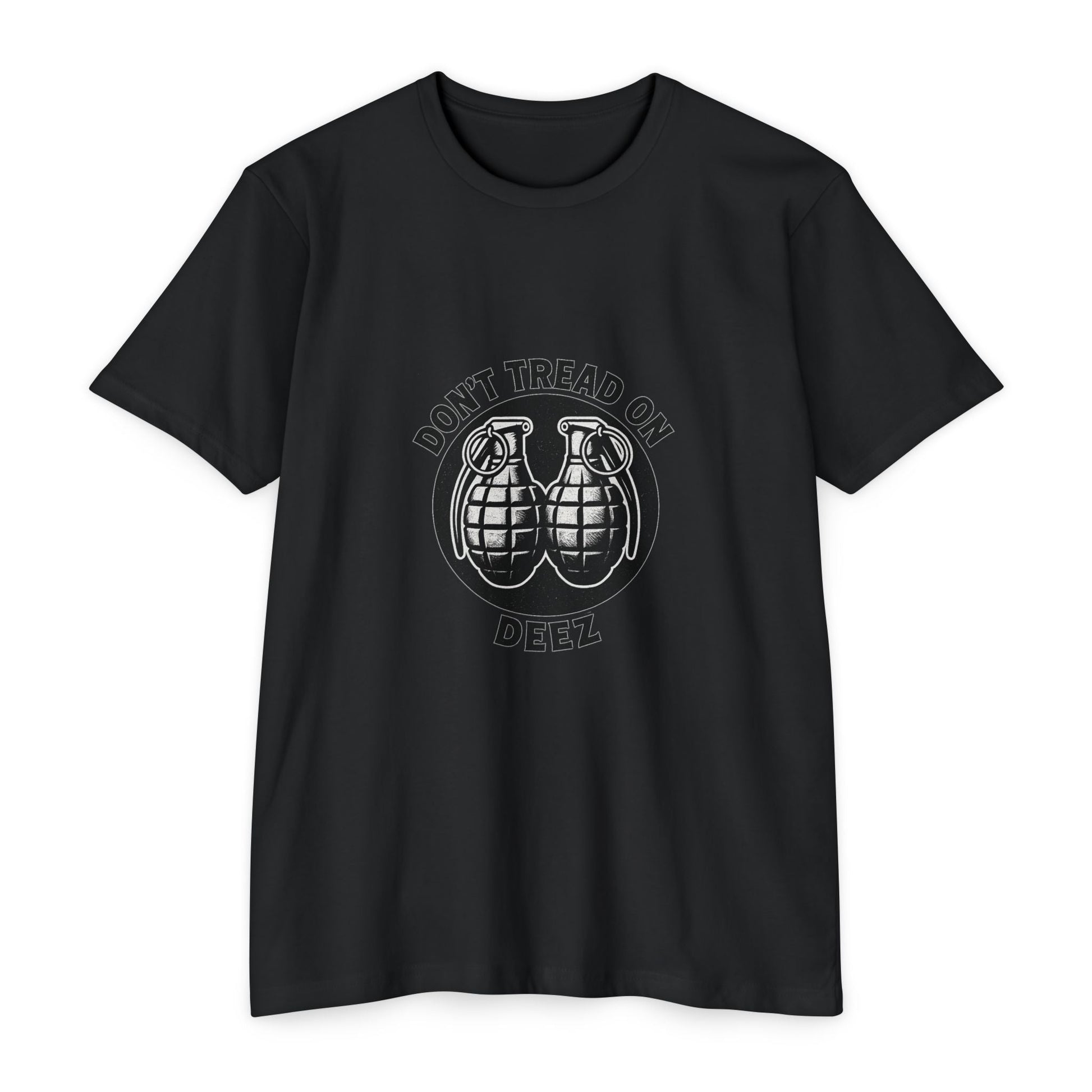 Don’t Tread on Deez Grenades Tee | Savage Operators Funny Tactical Shirt - Savage Operators Tactical Tee | T-Shirt | Savage Operators Clothing | Patriotic Apparel | Military Humor | High Quality CVC Black