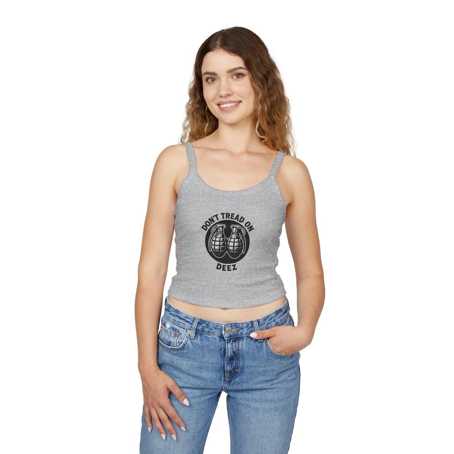 Don’t Tread On Deez | Women’s Tactical Crop Tank by SavOps - Savage Operators Tactical Tee | Tank Top | Savage Operators Clothing | Patriotic Apparel | Military Humor | High Quality Solid Red Blend