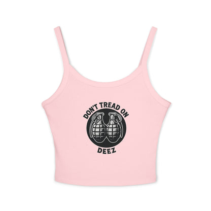 Don’t Tread On Deez | Women’s Tactical Crop Tank by SavOps - Savage Operators Tactical Tee | Tank Top | Savage Operators Clothing | Patriotic Apparel | Military Humor | High Quality Solid Pink Blend