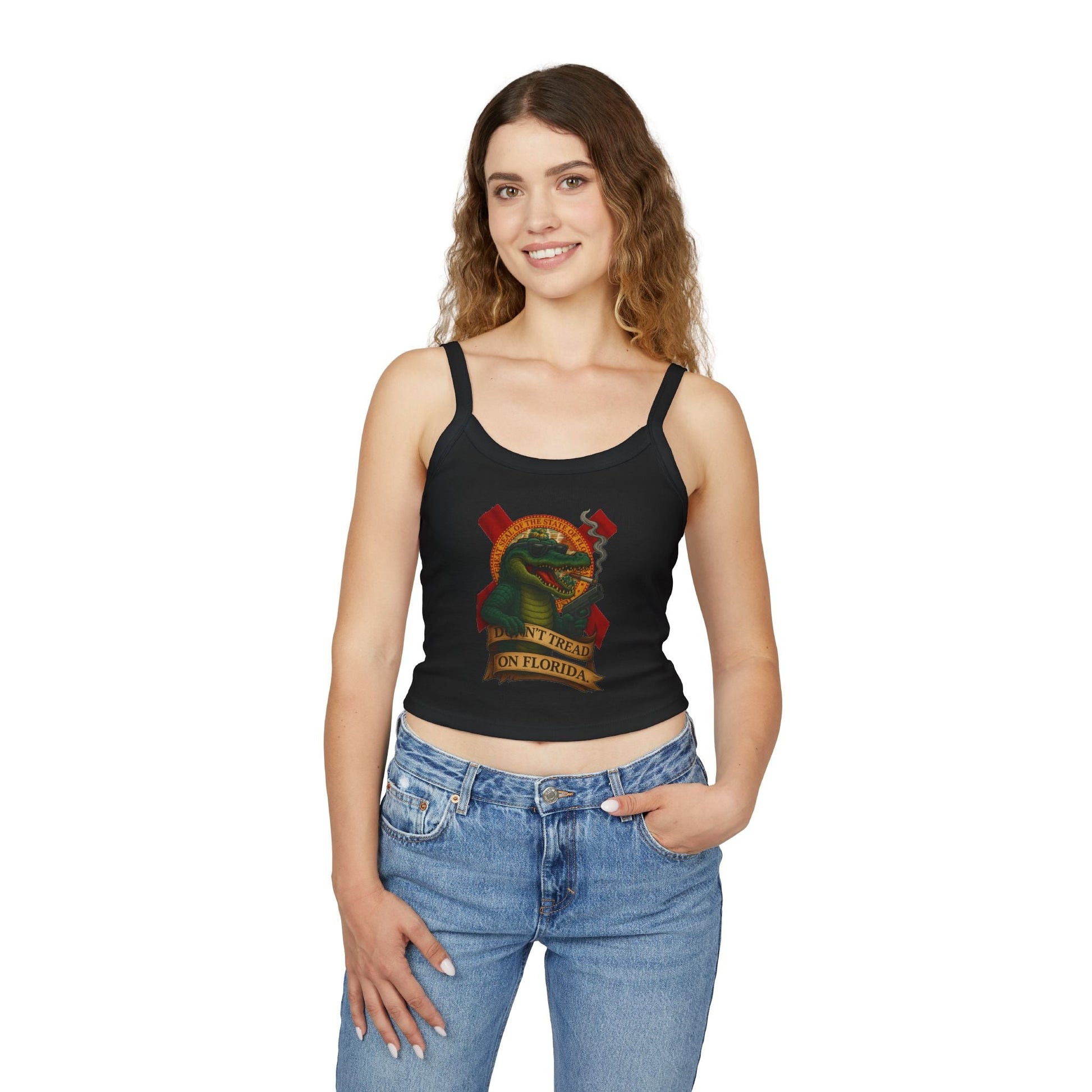 Don’t Tread On Florida – Gator Gun Ladies Tank Top | Savage Operators - Savage Operators Tactical Tee | Tank Top | Savage Operators Clothing | Patriotic Apparel | Military Humor | High Quality Solid Red Blend