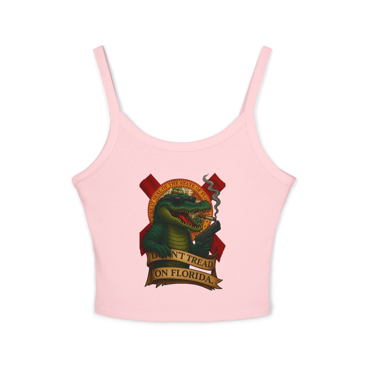 Don’t Tread On Florida – Gator Gun Ladies Tank Top | Savage Operators - Savage Operators Tactical Tee | Tank Top | Savage Operators Clothing | Patriotic Apparel | Military Humor | High Quality Solid Pink Blend