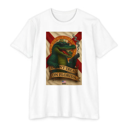 Don’t Tread On Florida – Tactical Gator Tee | Savage Operators - Savage Operators Tactical Tee | T-Shirt | Savage Operators Clothing | Patriotic Apparel | Military Humor | High Quality CVC White
