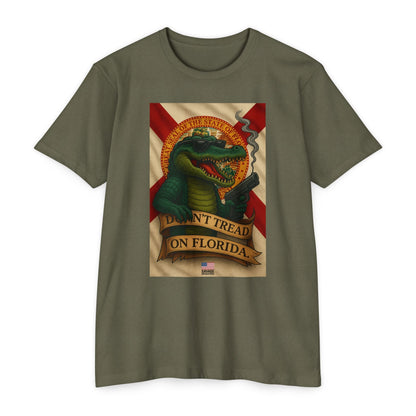 Don’t Tread On Florida – Tactical Gator Tee | Savage Operators - Savage Operators Tactical Tee | T-Shirt | Savage Operators Clothing | Patriotic Apparel | Military Humor | High Quality CVC Military Green