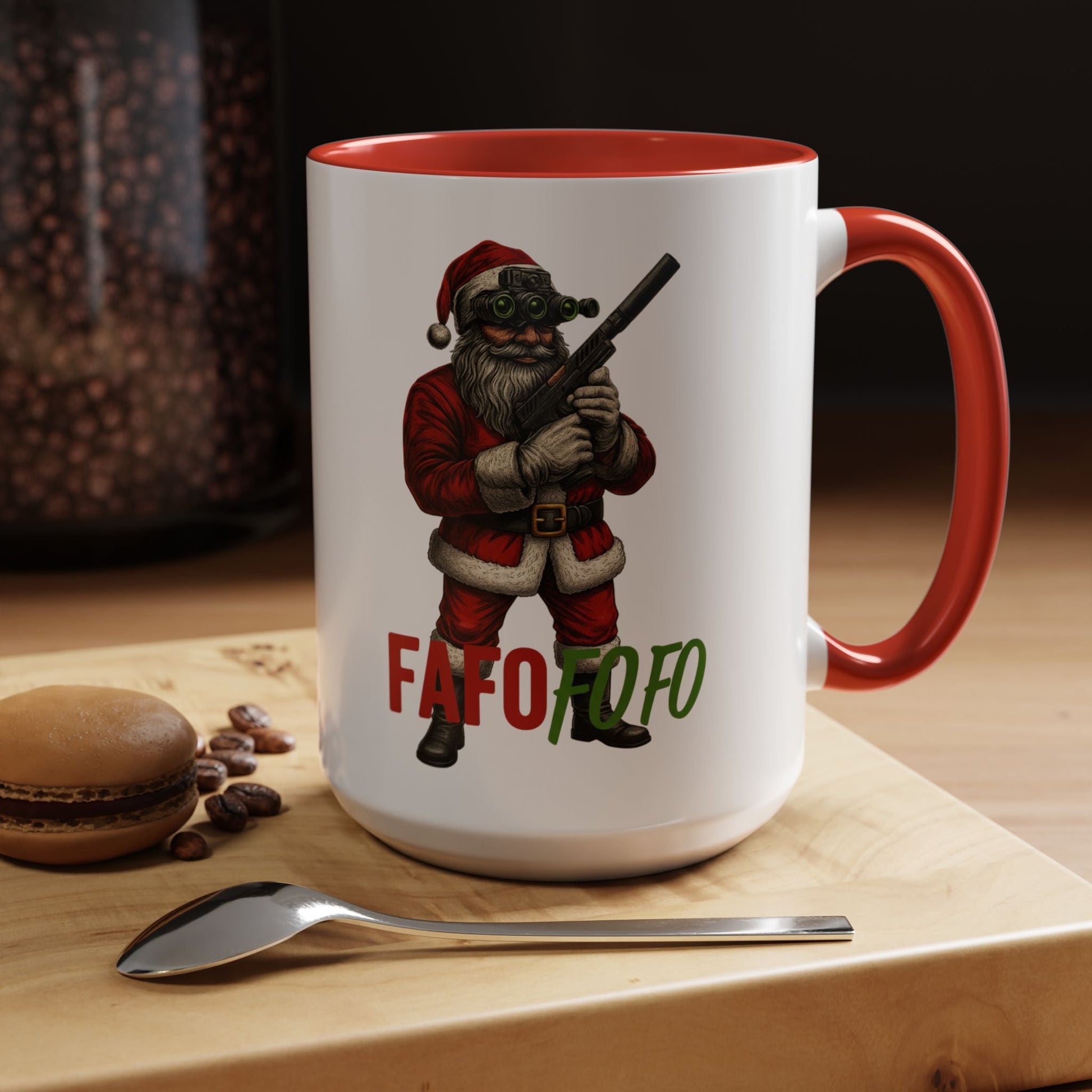 FAFO FOFO Funny Santa Coffee Mug — Humorous Christmas Coffee Mug - Savage Operators Tactical Tee | Mug | Savage Operators Clothing | Patriotic Apparel | Military Humor | High Quality 15oz