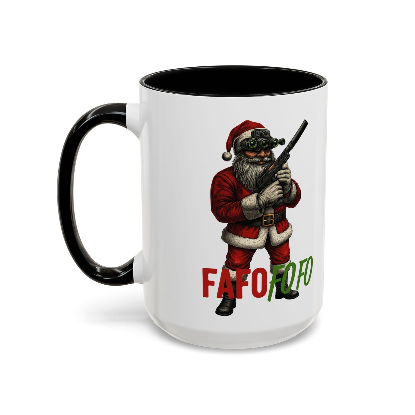 FAFO FOFO Funny Santa Coffee Mug — Humorous Christmas Coffee Mug - Savage Operators Tactical Tee | Mug | Savage Operators Clothing | Patriotic Apparel | Military Humor | High Quality 15oz