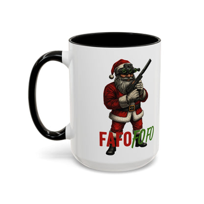 FAFO FOFO Funny Santa Coffee Mug — Humorous Christmas Coffee Mug - Savage Operators Tactical Tee | Mug | Savage Operators Clothing | Patriotic Apparel | Military Humor | High Quality 15oz