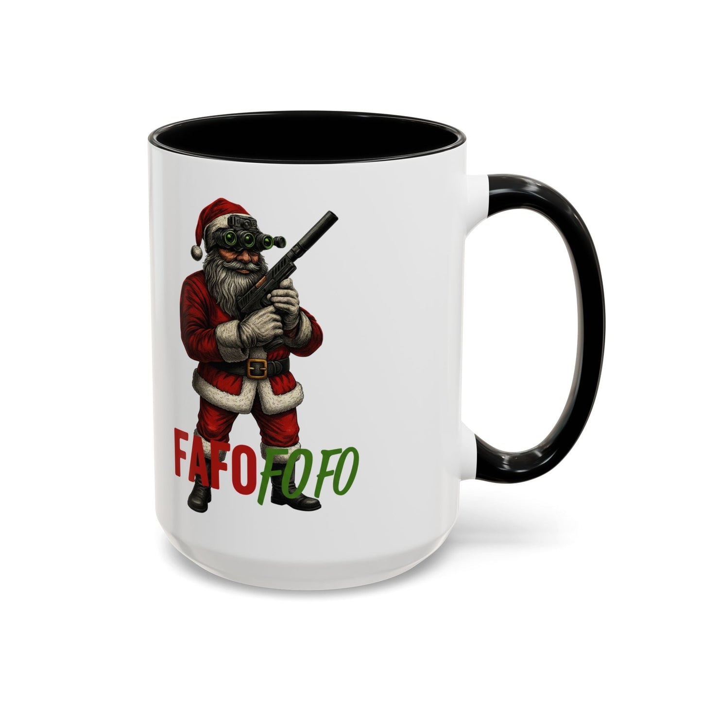 FAFO FOFO Funny Santa Coffee Mug — Humorous Christmas Coffee Mug - Savage Operators Tactical Tee | Mug | Savage Operators Clothing | Patriotic Apparel | Military Humor | High Quality 15oz