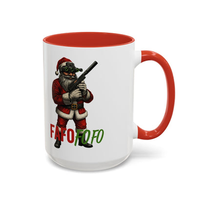FAFO FOFO Funny Santa Coffee Mug — Humorous Christmas Coffee Mug - Savage Operators Tactical Tee | Mug | Savage Operators Clothing | Patriotic Apparel | Military Humor | High Quality 15oz