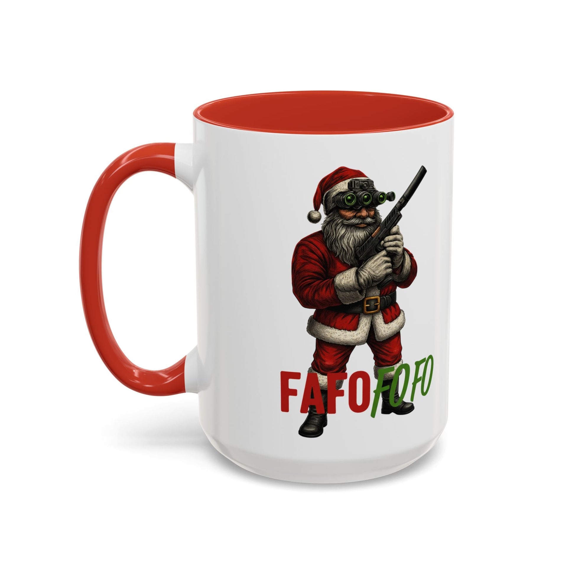 FAFO FOFO Funny Santa Coffee Mug — Humorous Christmas Coffee Mug - Savage Operators Tactical Tee | Mug | Savage Operators Clothing | Patriotic Apparel | Military Humor | High Quality 15oz