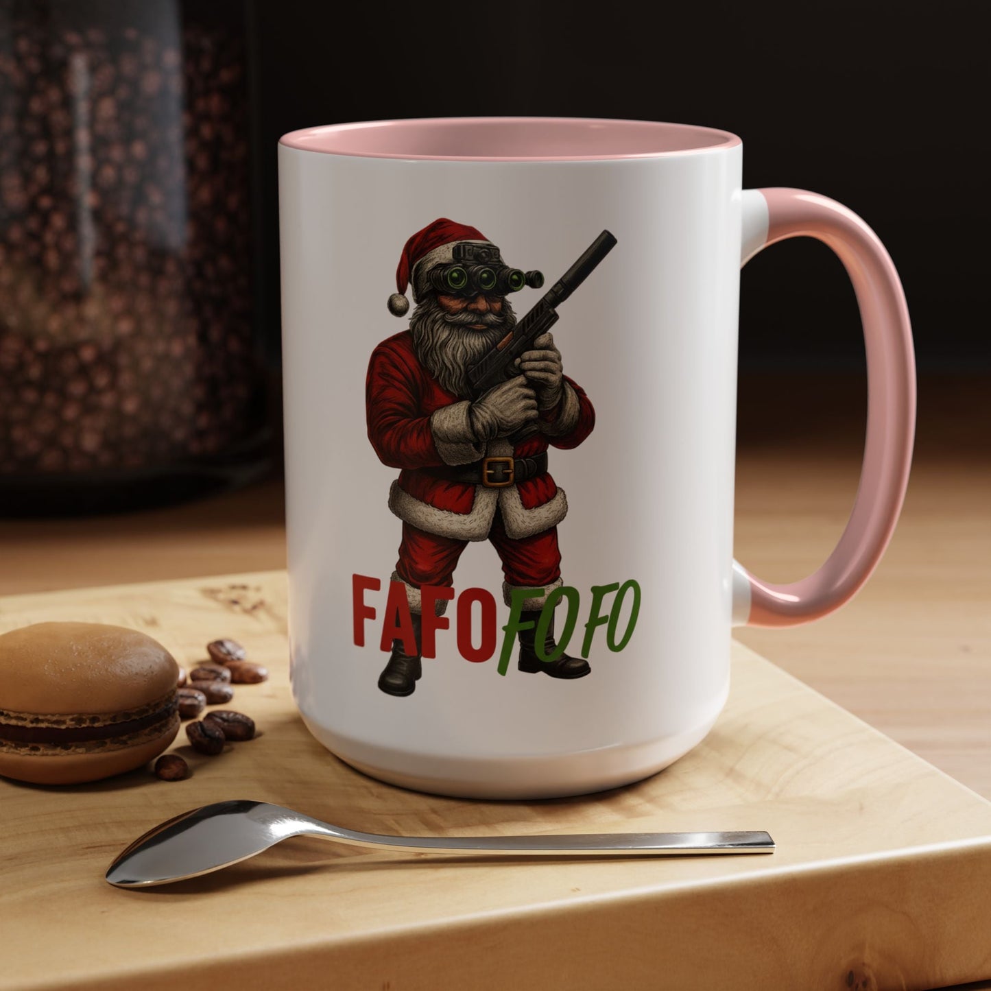 FAFO FOFO Funny Santa Coffee Mug — Humorous Christmas Coffee Mug - Savage Operators Tactical Tee | Mug | Savage Operators Clothing | Patriotic Apparel | Military Humor | High Quality 15oz