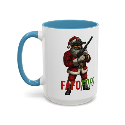 FAFO FOFO Funny Santa Coffee Mug — Humorous Christmas Coffee Mug - Savage Operators Tactical Tee | Mug | Savage Operators Clothing | Patriotic Apparel | Military Humor | High Quality 15oz