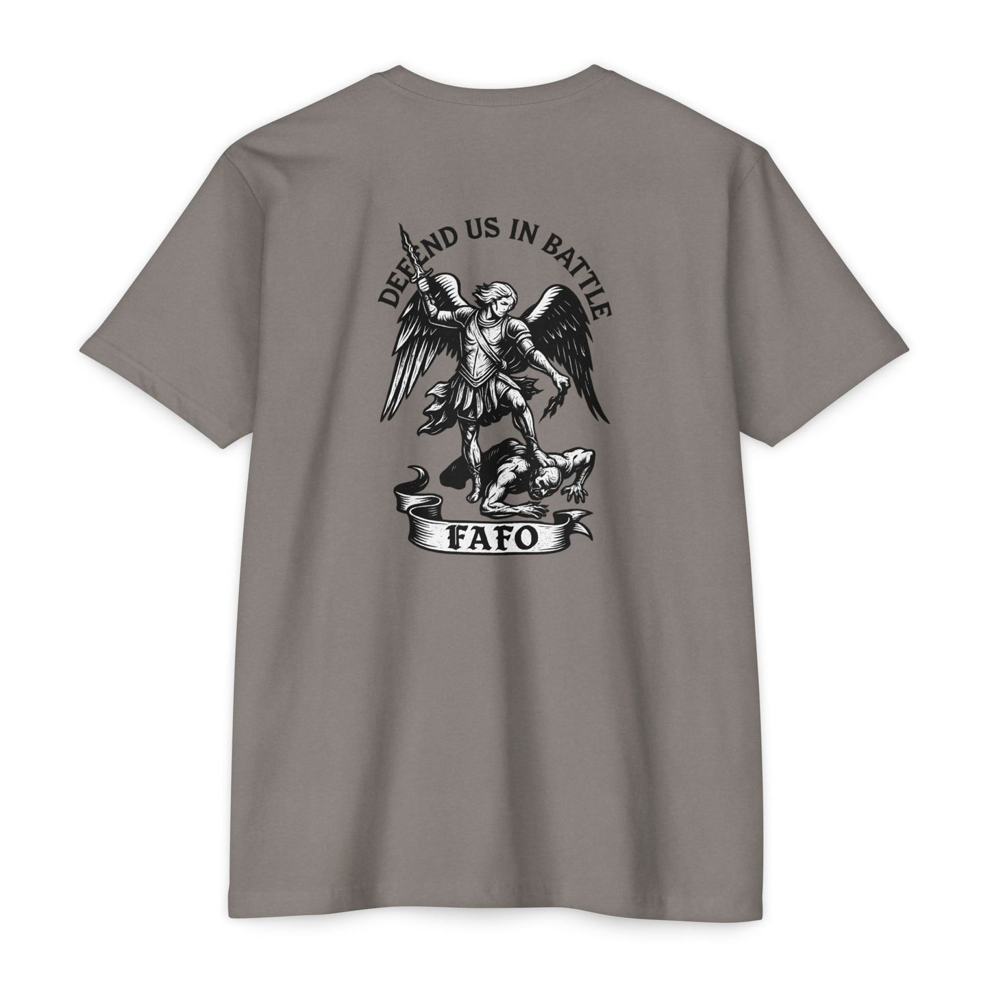 FAFO – St. Michael Archangel Tee | Savage Operators Back Print - Savage Operators Tactical Tee | T-Shirt | Savage Operators Clothing | Patriotic Apparel | Military Humor | High Quality CVC Royal