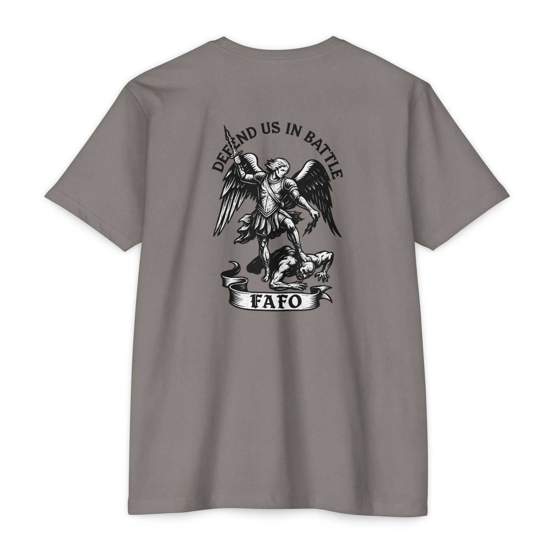 FAFO – St. Michael Archangel Tee | Savage Operators Back Print - Savage Operators Tactical Tee | T-Shirt | Savage Operators Clothing | Patriotic Apparel | Military Humor | High Quality CVC Royal