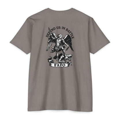 FAFO – St. Michael Archangel Tee | Savage Operators Back Print - Savage Operators Tactical Tee | T-Shirt | Savage Operators Clothing | Patriotic Apparel | Military Humor | High Quality CVC Royal
