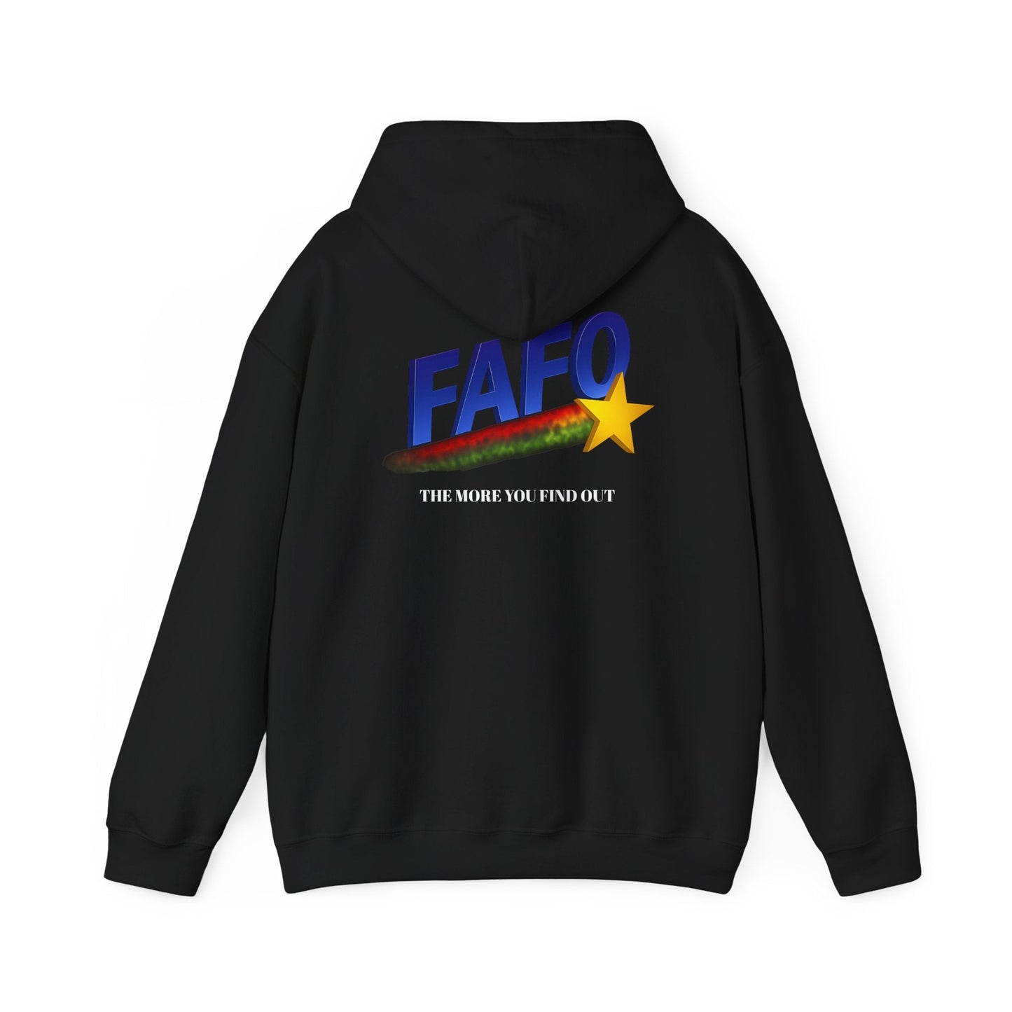FAFO Star Hoodie — The More You Find Out Bold Retro Logo Pullover - Savage Operators Tactical Tee | Hoodie | Savage Operators Clothing | Patriotic Apparel | Military Humor | High Quality S