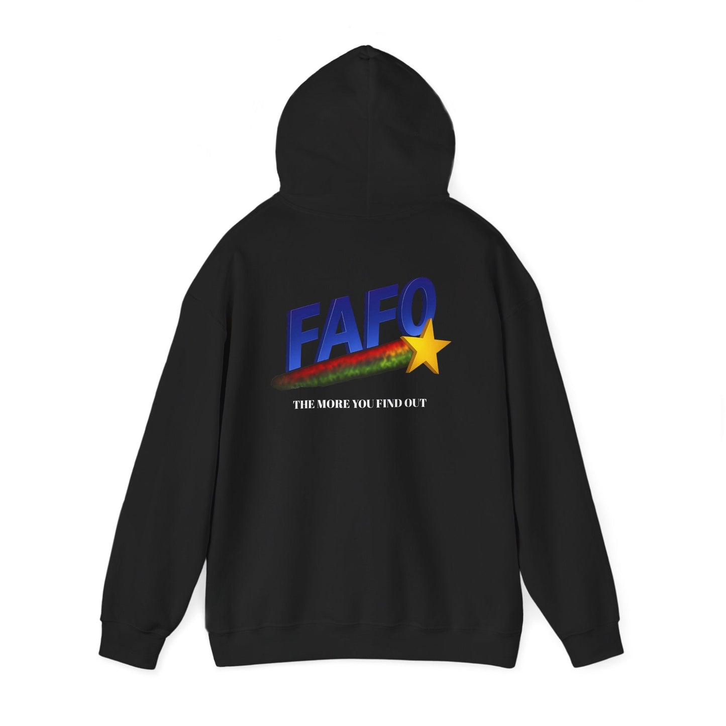 FAFO Star Hoodie — The More You Find Out Bold Retro Logo Pullover - Savage Operators Tactical Tee | Hoodie | Savage Operators Clothing | Patriotic Apparel | Military Humor | High Quality S
