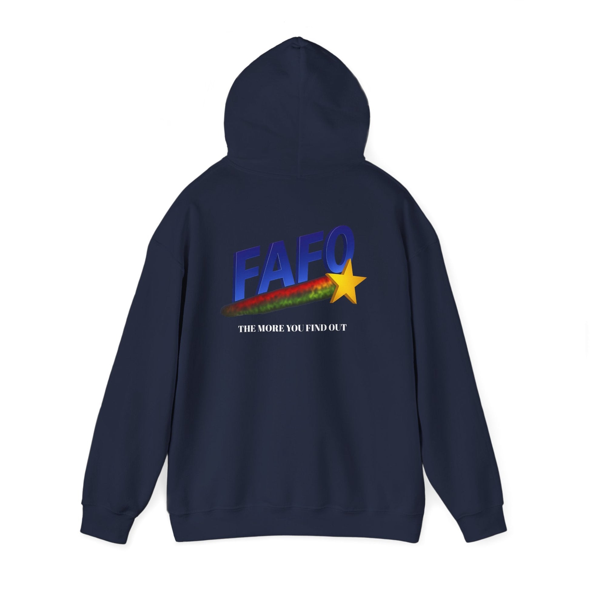FAFO Star Hoodie — The More You Find Out Bold Retro Logo Pullover - Savage Operators Tactical Tee | Hoodie | Savage Operators Clothing | Patriotic Apparel | Military Humor | High Quality S