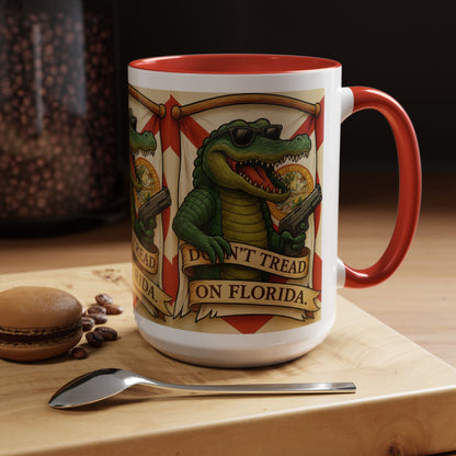 Florida Gator Coffee Mug — Don't Tread on Florida Novelty Cup 16oz - Savage Operators Tactical Tee | Mug | Savage Operators Clothing | Patriotic Apparel | Military Humor | High Quality 15oz