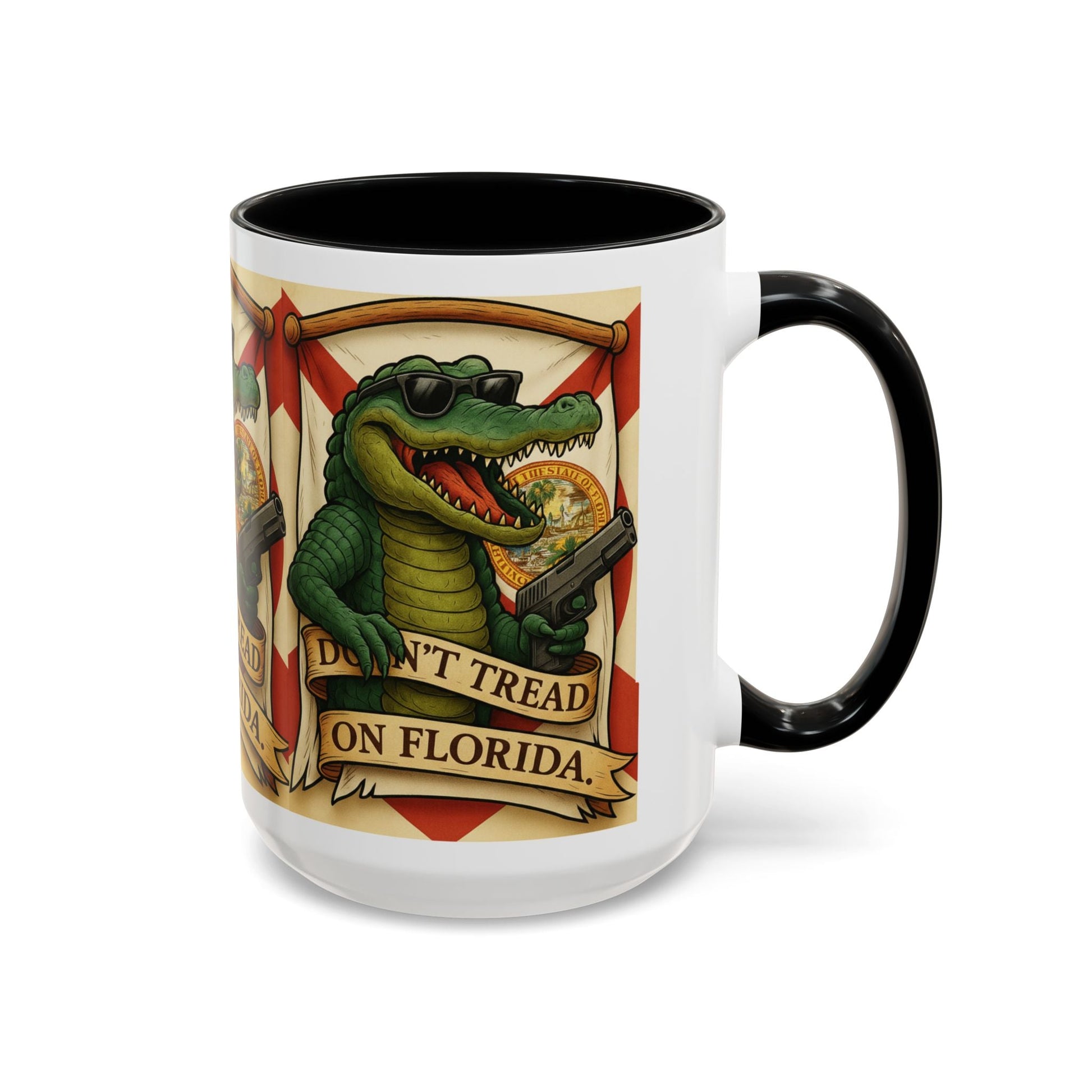 Florida Gator Coffee Mug — Don't Tread on Florida Novelty Cup 16oz - Savage Operators Tactical Tee | Mug | Savage Operators Clothing | Patriotic Apparel | Military Humor | High Quality 15oz