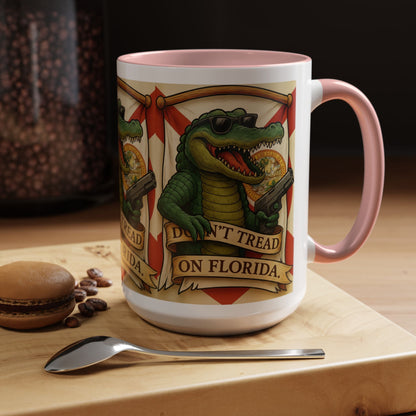 Florida Gator Coffee Mug — Don't Tread on Florida Novelty Cup 16oz - Savage Operators Tactical Tee | Mug | Savage Operators Clothing | Patriotic Apparel | Military Humor | High Quality 15oz