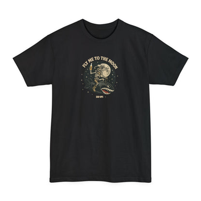 Fly Me to the Moon Skeleton Riding Bomb T-Shirt — Vintage Rocket Big & Tall Tee - Savage Operators Tactical Tee | T-Shirt | Savage Operators Clothing | Patriotic Apparel | Military Humor | High Quality Black