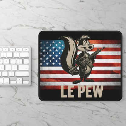 Gaming Mouse Pad — 'Le Pew' Patriotic Skunk with ar15 on American Flag - Savage Operators Tactical Tee | Home Decor | Savage Operators Clothing | Patriotic Apparel | Military Humor | High Quality Rectangle