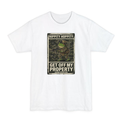 Get Off My Property T-Shirt — "Hippity Hoppity" Frog Military Design XLT - Savage Operators Tactical Tee | T-Shirt | Savage Operators Clothing | Patriotic Apparel | Military Humor | High Quality White