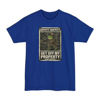 Get Off My Property T-Shirt — "Hippity Hoppity" Frog Military Design XLT - Savage Operators Tactical Tee | T-Shirt | Savage Operators Clothing | Patriotic Apparel | Military Humor | High Quality Deep Royal