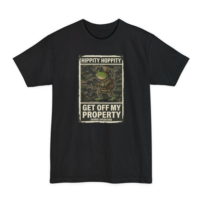 Get Off My Property T-Shirt — "Hippity Hoppity" Frog Military Design XLT - Savage Operators Tactical Tee | T-Shirt | Savage Operators Clothing | Patriotic Apparel | Military Humor | High Quality Black