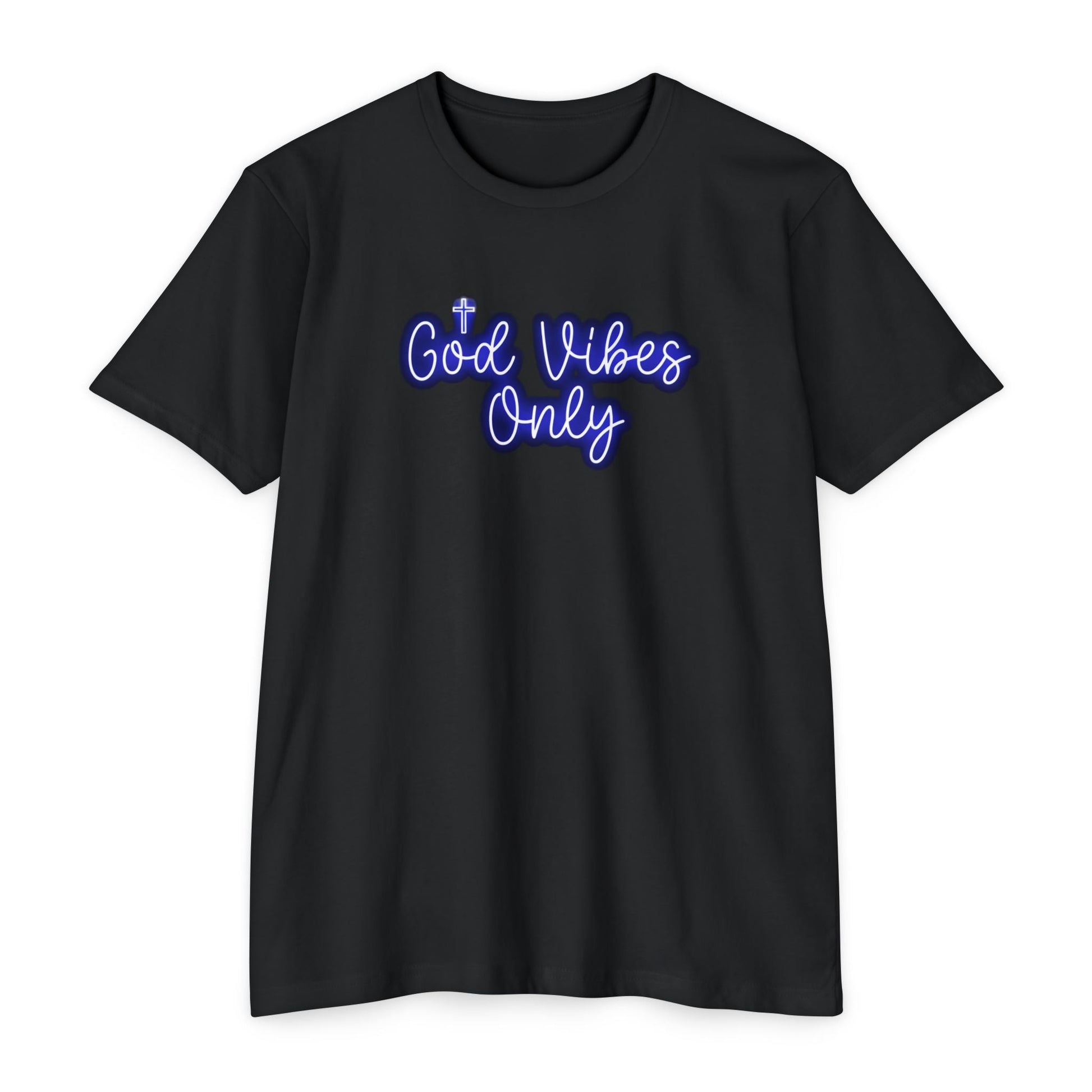 God Vibes Only T-Shirt — Neon Script - Savage Operators Tactical Tee | T-Shirt | Savage Operators Clothing | Patriotic Apparel | Military Humor | High Quality CVC Black
