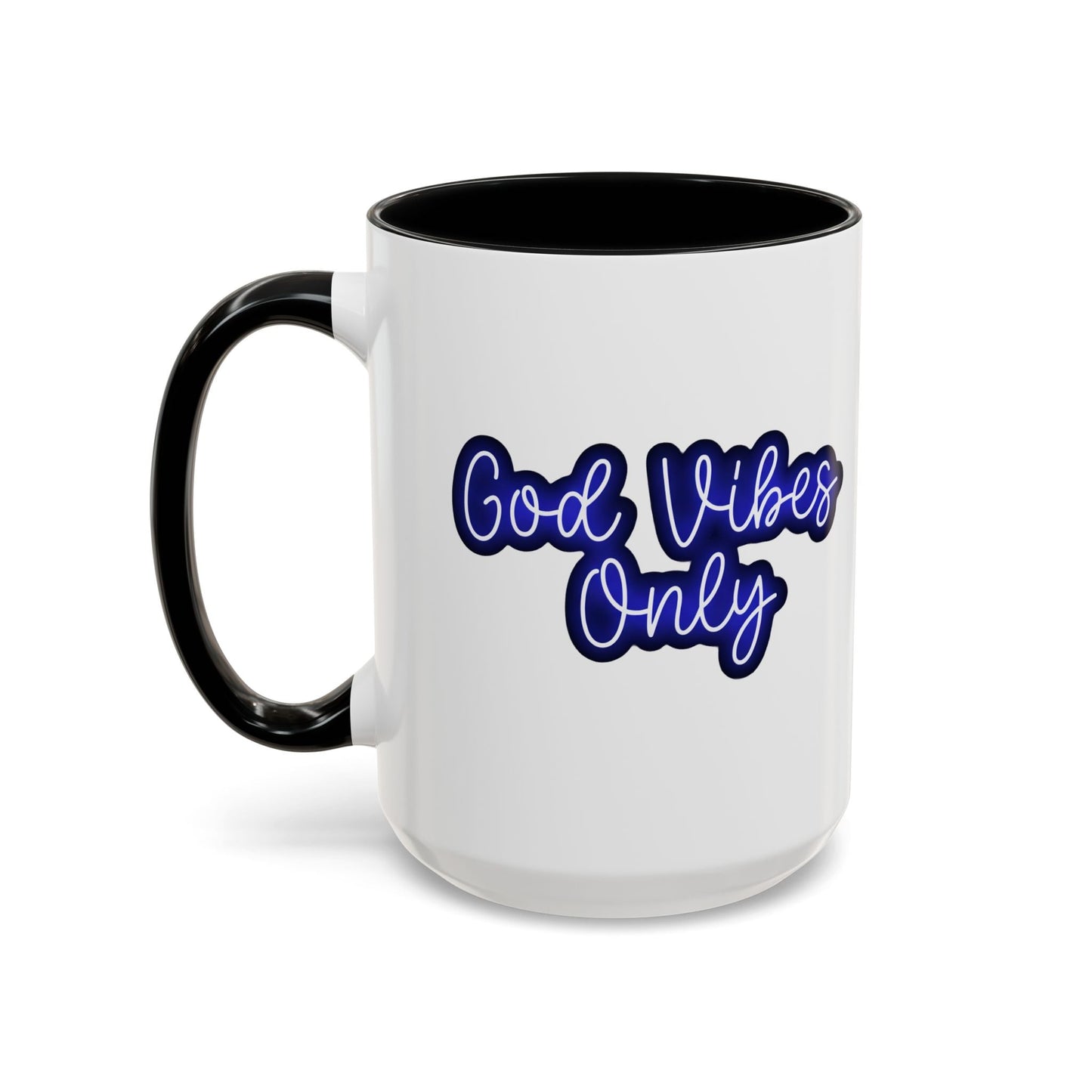 Good Vibes Only Accent Coffee Mug — Positive Quote Ceramic Mug 16oz - Savage Operators Tactical Tee | Mug | Savage Operators Clothing | Patriotic Apparel | Military Humor | High Quality 15oz