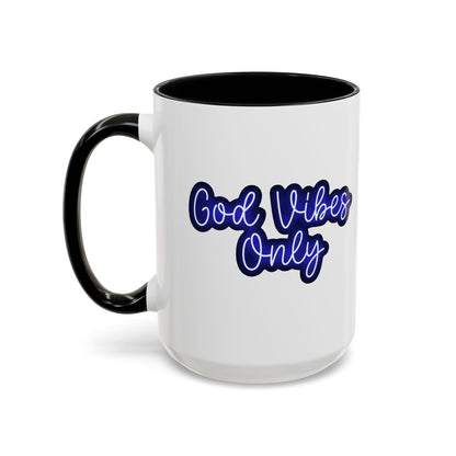 Good Vibes Only Accent Coffee Mug — Positive Quote Ceramic Mug 16oz - Savage Operators Tactical Tee | Mug | Savage Operators Clothing | Patriotic Apparel | Military Humor | High Quality 15oz