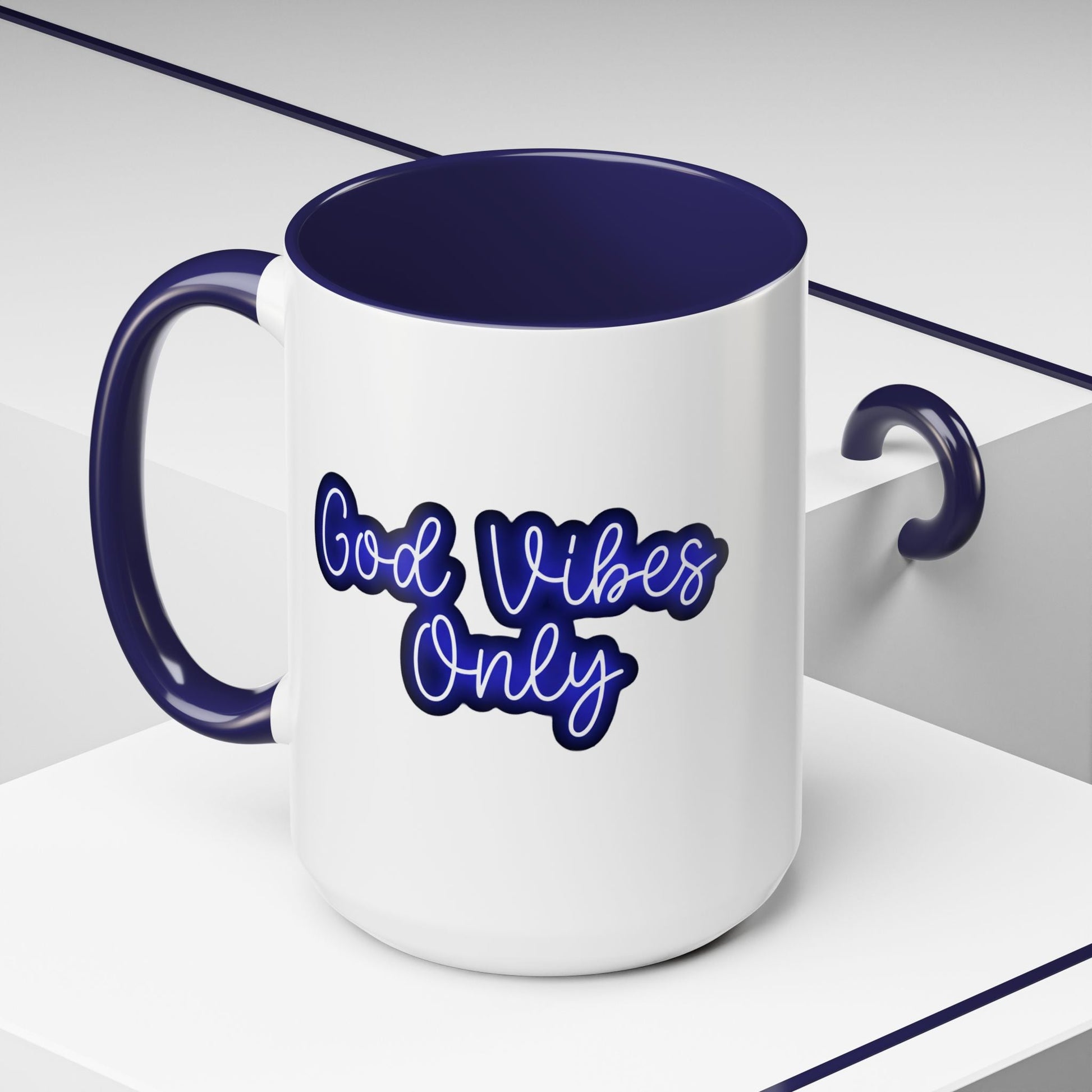 Good Vibes Only Accent Coffee Mug — Positive Quote Ceramic Mug 16oz - Savage Operators Tactical Tee | Mug | Savage Operators Clothing | Patriotic Apparel | Military Humor | High Quality 15oz