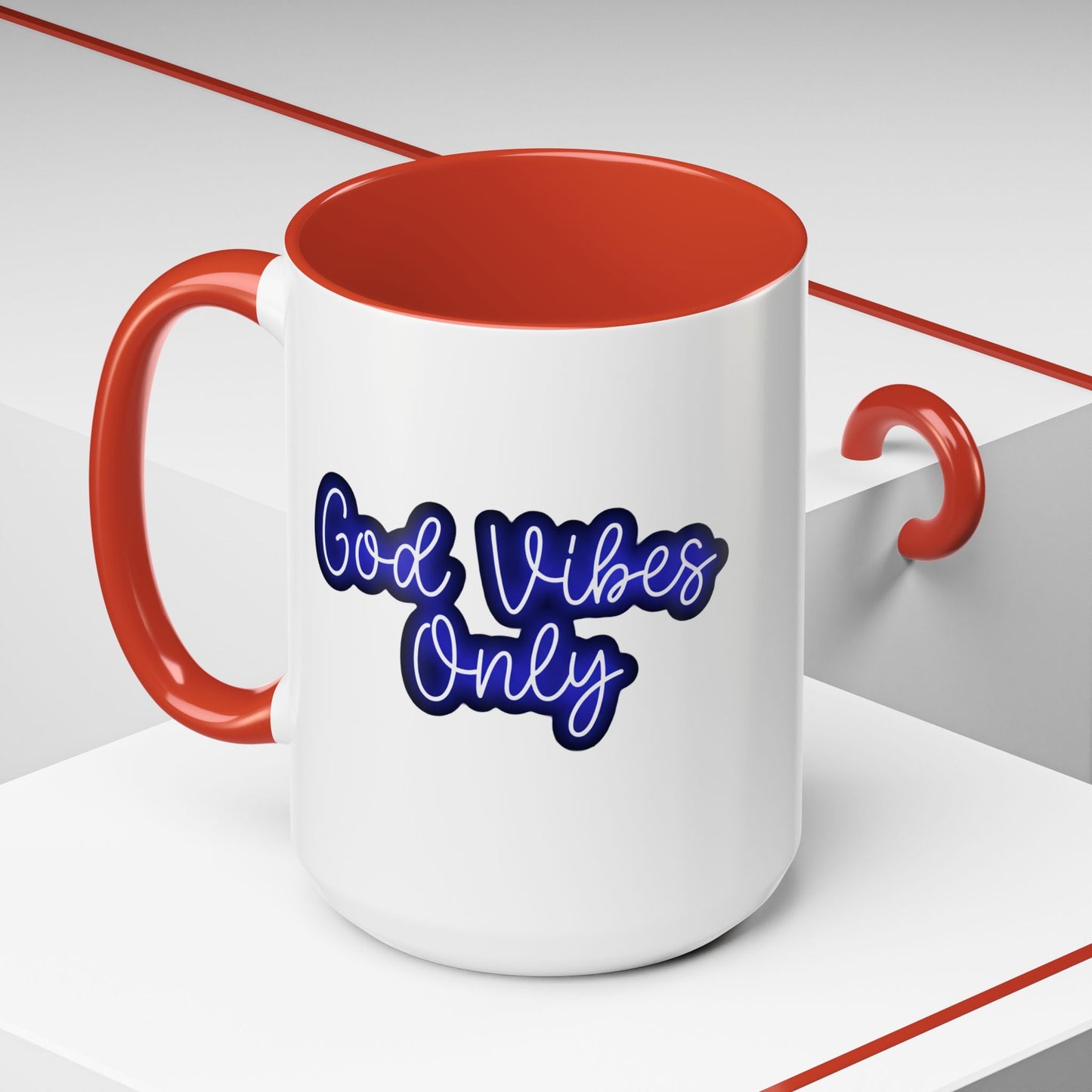 Good Vibes Only Accent Coffee Mug — Positive Quote Ceramic Mug 16oz - Savage Operators Tactical Tee | Mug | Savage Operators Clothing | Patriotic Apparel | Military Humor | High Quality 15oz
