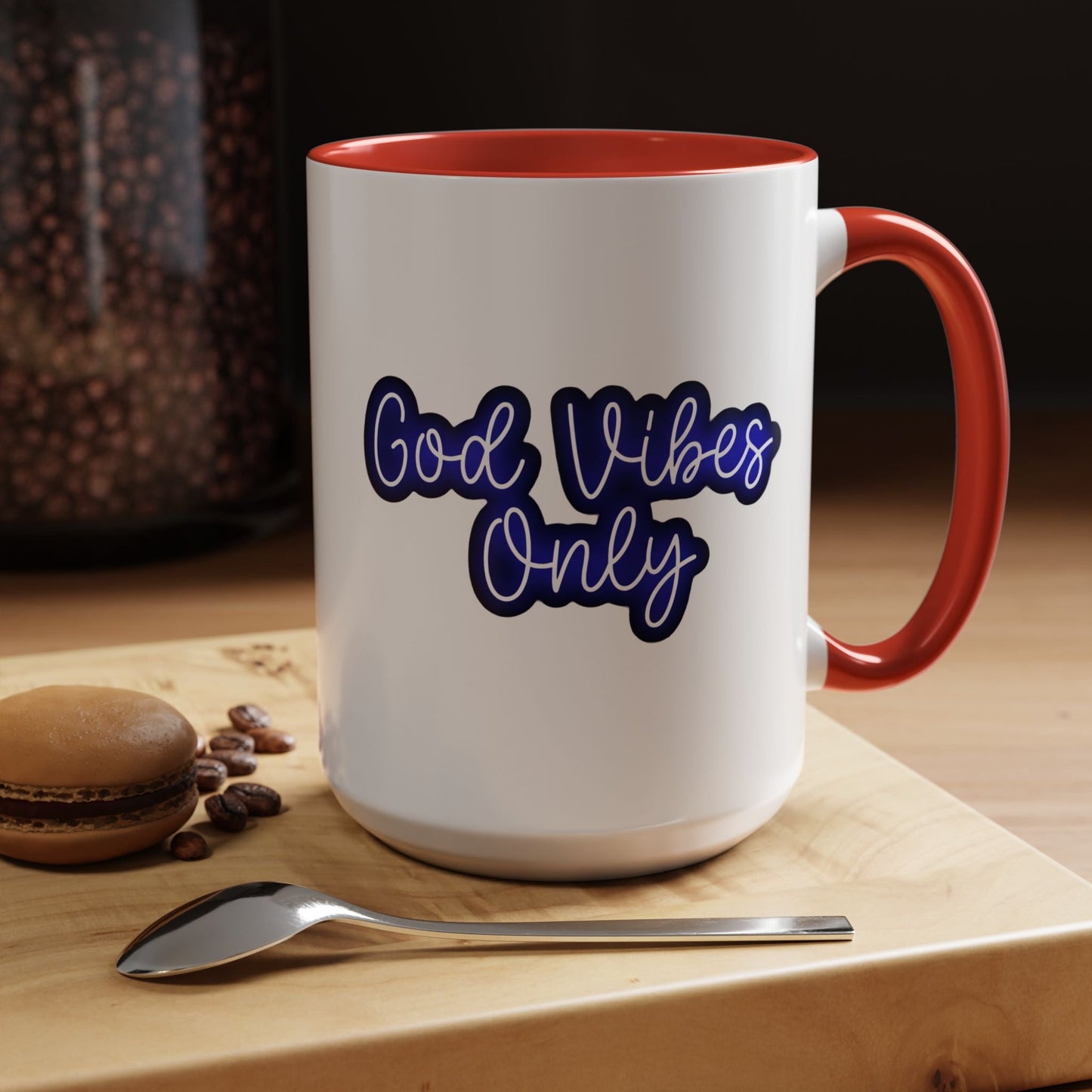 Good Vibes Only Accent Coffee Mug — Positive Quote Ceramic Mug 16oz - Savage Operators Tactical Tee | Mug | Savage Operators Clothing | Patriotic Apparel | Military Humor | High Quality 15oz