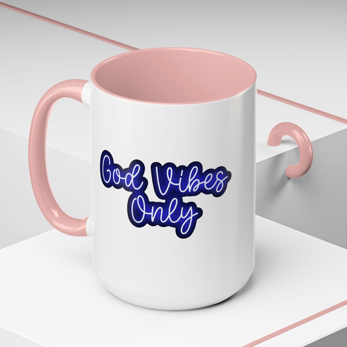 Good Vibes Only Accent Coffee Mug — Positive Quote Ceramic Mug 16oz - Savage Operators Tactical Tee | Mug | Savage Operators Clothing | Patriotic Apparel | Military Humor | High Quality 15oz