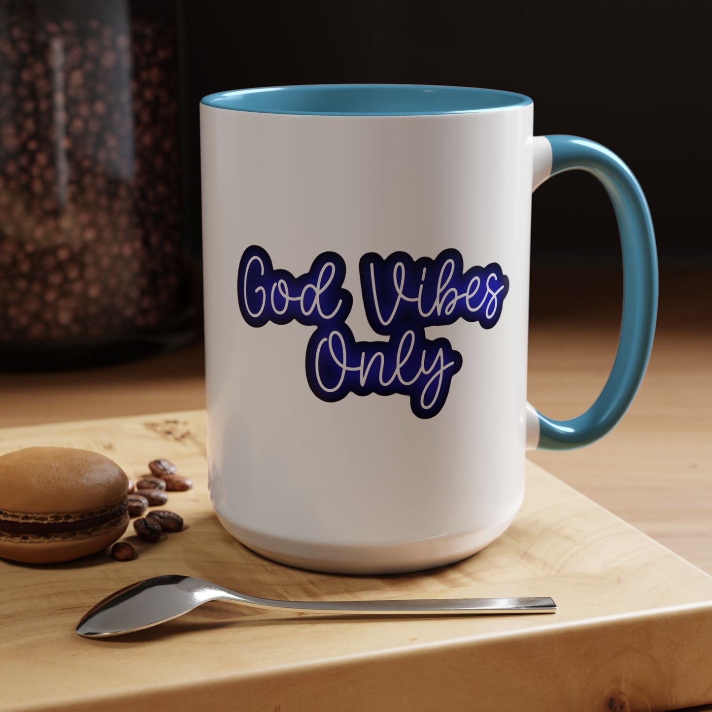 Good Vibes Only Accent Coffee Mug — Positive Quote Ceramic Mug 16oz - Savage Operators Tactical Tee | Mug | Savage Operators Clothing | Patriotic Apparel | Military Humor | High Quality 15oz