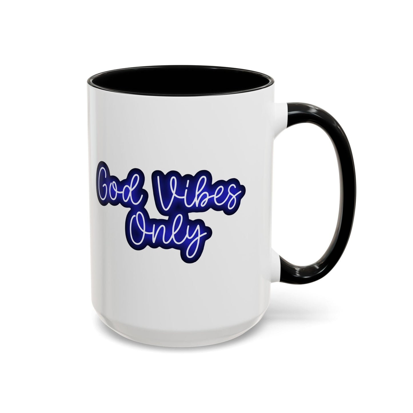 Good Vibes Only Accent Coffee Mug — Positive Quote Ceramic Mug 16oz - Savage Operators Tactical Tee | Mug | Savage Operators Clothing | Patriotic Apparel | Military Humor | High Quality 15oz