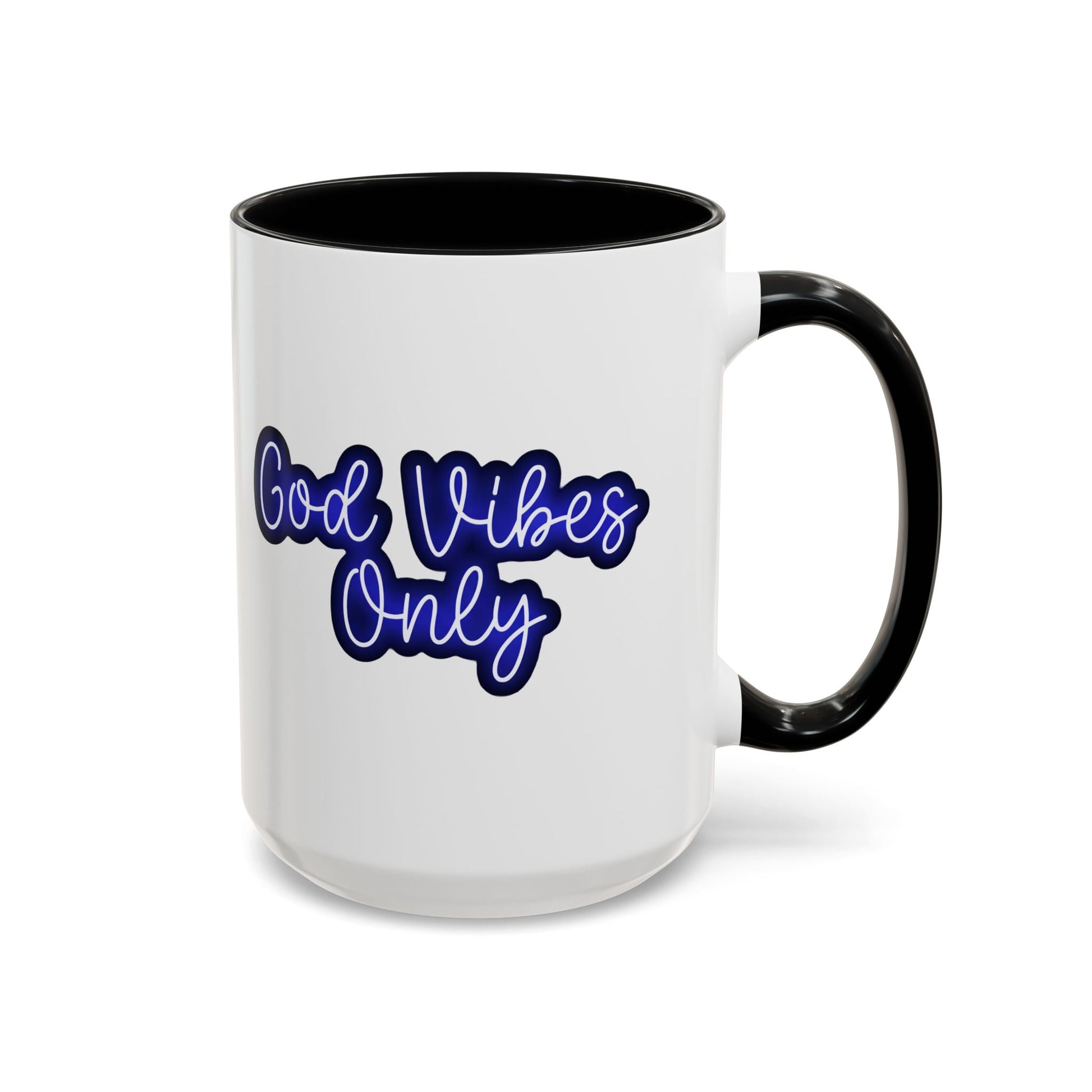 Good Vibes Only Accent Coffee Mug — Positive Quote Ceramic Mug 16oz - Savage Operators Tactical Tee | Mug | Savage Operators Clothing | Patriotic Apparel | Military Humor | High Quality 15oz