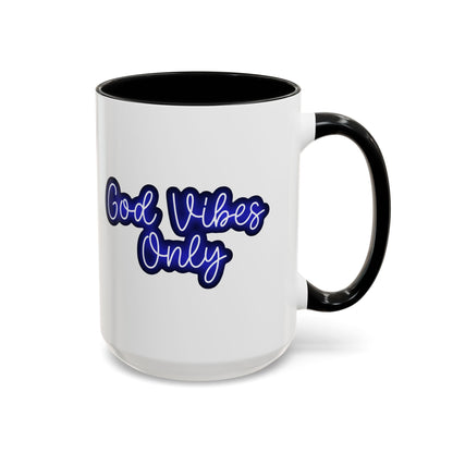 Good Vibes Only Accent Coffee Mug — Positive Quote Ceramic Mug 16oz - Savage Operators Tactical Tee | Mug | Savage Operators Clothing | Patriotic Apparel | Military Humor | High Quality 15oz