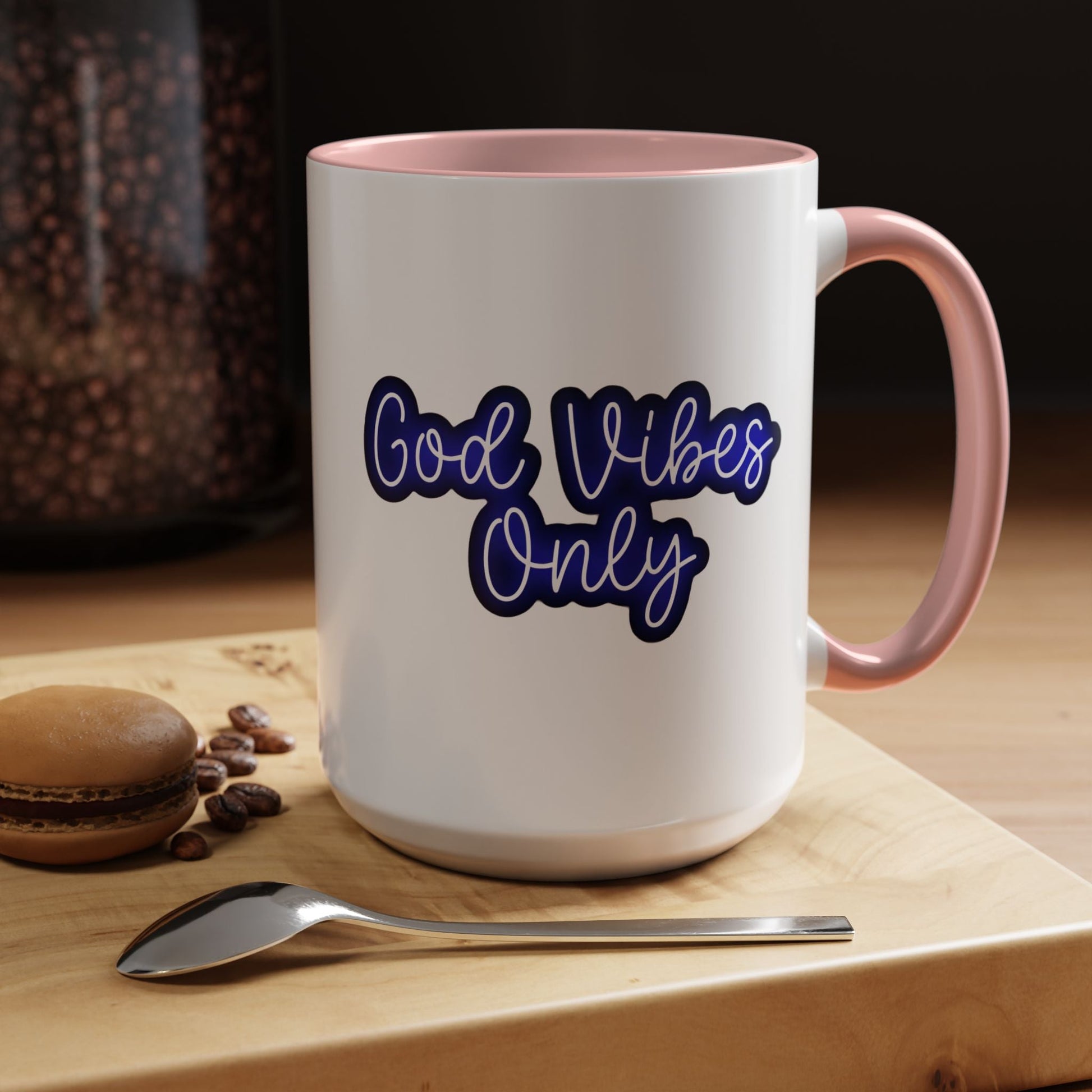 Good Vibes Only Accent Coffee Mug — Positive Quote Ceramic Mug 16oz - Savage Operators Tactical Tee | Mug | Savage Operators Clothing | Patriotic Apparel | Military Humor | High Quality 15oz
