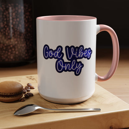 Good Vibes Only Accent Coffee Mug — Positive Quote Ceramic Mug 16oz - Savage Operators Tactical Tee | Mug | Savage Operators Clothing | Patriotic Apparel | Military Humor | High Quality 15oz