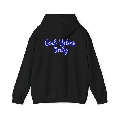 Good Vibes Only Hoodie — Neon Script Comfort Pullover BACK PRINT - Savage Operators Tactical Tee | Hoodie | Savage Operators Clothing | Patriotic Apparel | Military Humor | High Quality S